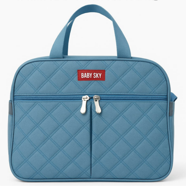 Hafta Bazaar by “Baby Sky premium quilted baby bag with soft padded design and spacious compartments for baby essentials.”