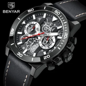 Hafta Bazar by Benyar-5197 Erkek Signature Series men's wristwatch featuring a bold dial design, chronograph subdials, and a durable stainless steel strap.