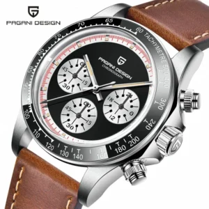 Hafta Bazar by Pagani PD-1676 Newman Daytona Classic Design wristwatch featuring a vintage-inspired dial, contrasting subdials, and a stainless steel bracelet.