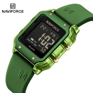 Naviforce NF-6105 SmartAura women’s digital watch with square dial and silicone strap