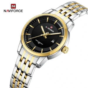 Naviforce NF-9228 Eclipse Edition men’s stainless-steel analog wristwatch with date display.