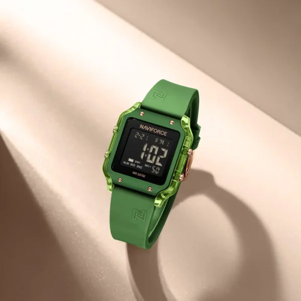 Naviforce NF-6105 SmartAura women’s digital watch with square dial and silicone strap