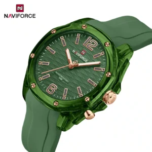 Naviforce NF‑6103 BlushTime women’s analog watch with round dial and soft silicone strap.