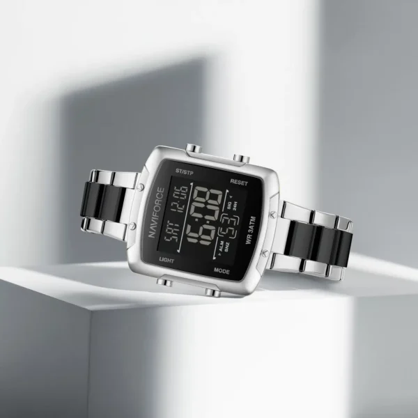 Hafta bazaar"Naviforce NF 5057 elegant gold square digital women’s watch"