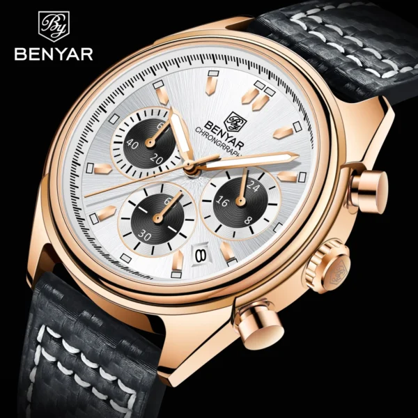 Hafta Bazar by Benyar 5195 Aquista Luxury Series wristwatch with stainless steel case, elegant dial, and leather or metal strap.
