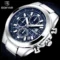 Hafta bazar by Benyar -5206 chronograph watch with blue dial and stainless steel case