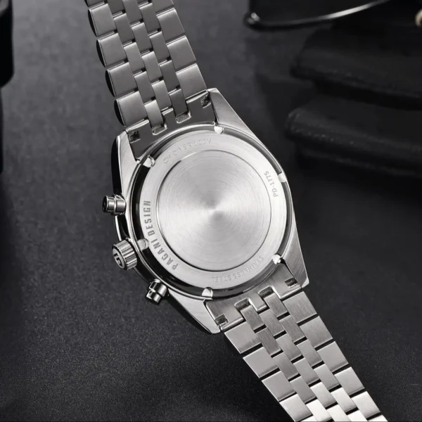 Hafta Bazaar by Pagani PD-1775 Chrono Jubilee Signature Series watch featuring a refined chronograph dial, Jubilee-style bracelet, and polished stainless-steel finish.