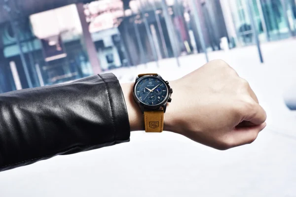 Hafta Bazar by Benyar-5160 Moonphase Signature Series wristwatch featuring a moonphase display, textured dial, and a premium stainless steel strap.