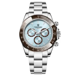 Hafta Bazar by Pagani Design PD-1644 Royal Platinum Series wristwatch featuring a refined platinum-tone dial, bold markers, and a premium stainless steel bracelet.