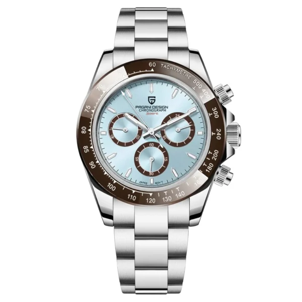 Hafta Bazar by Pagani Design PD-1644 Royal Platinum Series wristwatch featuring a refined platinum-tone dial, bold markers, and a premium stainless steel bracelet.