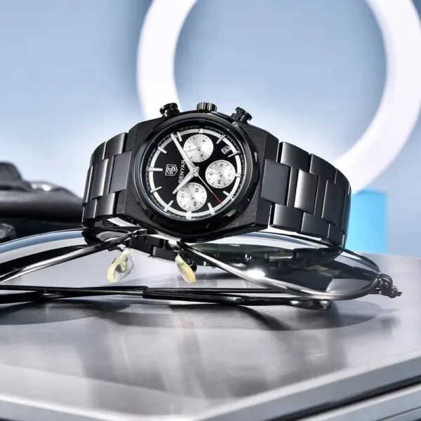 Hafta bazar by Benyar-5204 Chronograph Prestige Series wristwatch with a detailed chronograph dial, bold markers, and a polished stainless steel strap.