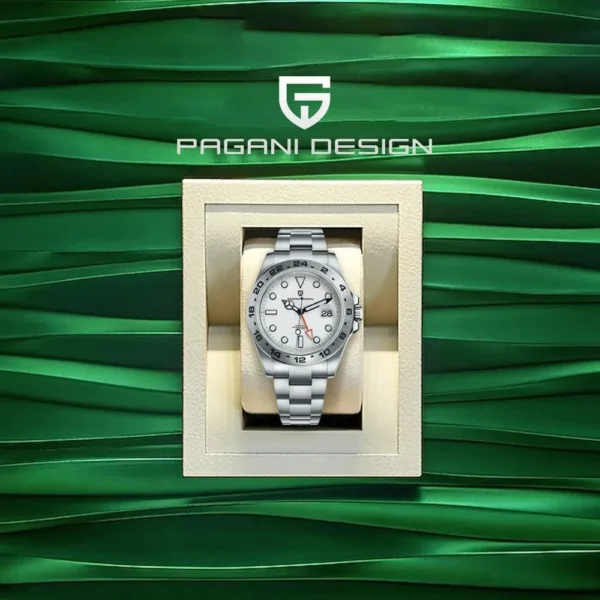 Hafta Bazaar by Pagani Design PD-1682 Automatic Series watch featuring a polished stainless-steel case, visible mechanical movement, and refined dial design.