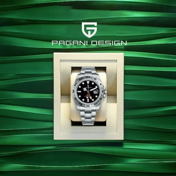 Hafta Bazaar by Pagani Design PD-1682 Automatic Series watch featuring a polished stainless-steel case, visible mechanical movement, and refined dial design.