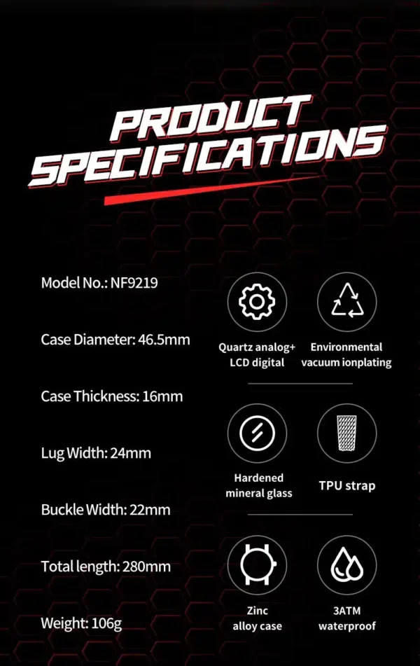 “Naviforce NF-9219 Doppio Edition men’s luxury watch featuring a dual-time display, stainless-steel build, and elegant modern dial design.”