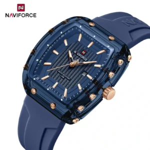 Naviforce NF 7124 Urban Lady Date women’s wristwatch silicone strap, and date display in a modern fashion design.