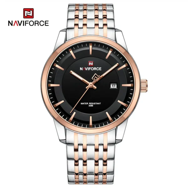 Naviforce NF-9228 Couple Connect Edition – matching men’s and women’s stainless-steel wristwatch set.