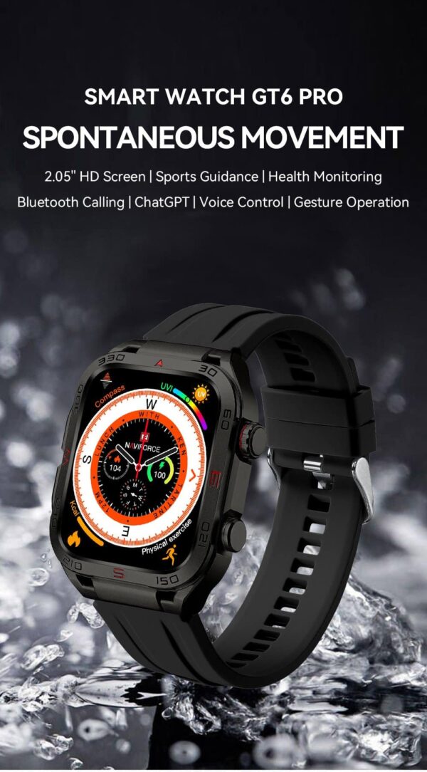 Hafta Bazaar by Naviforce NT11 Advanced FitPro Smartwatch featuring a sleek touchscreen display, fitness tracking sensors, and a modern sporty design.