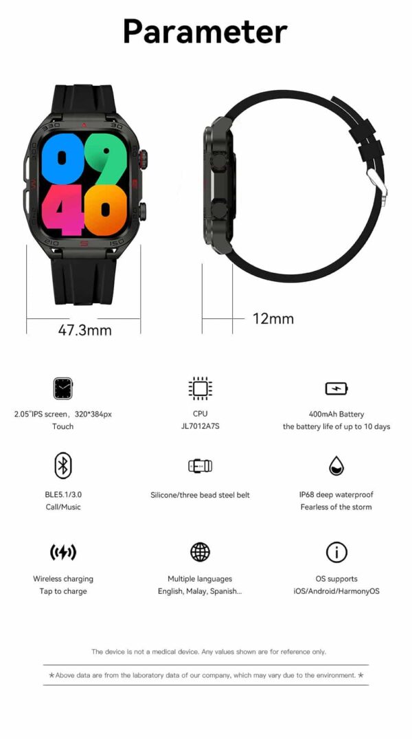 Hafta Bazaar by Naviforce NT11 Advanced FitPro Smartwatch featuring a sleek touchscreen display, fitness tracking sensors, and a modern sporty design.