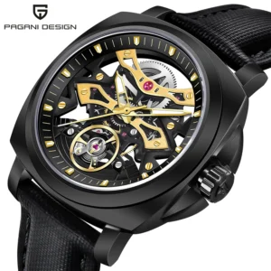 Hafta Bazaar by Pagani PD YS017 Gear-Drive Tourbillon Series watch featuring an exposed tourbillon-style mechanism, intricate dial detailing, and a polished stainless-steel case.
