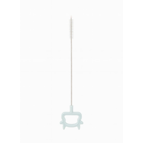 Hafta Bazaar by 6-in-1 silicone baby bottle cleaning brush set with stand, including bottle brush, nipple brush, straw cleaner, and accessory tools.