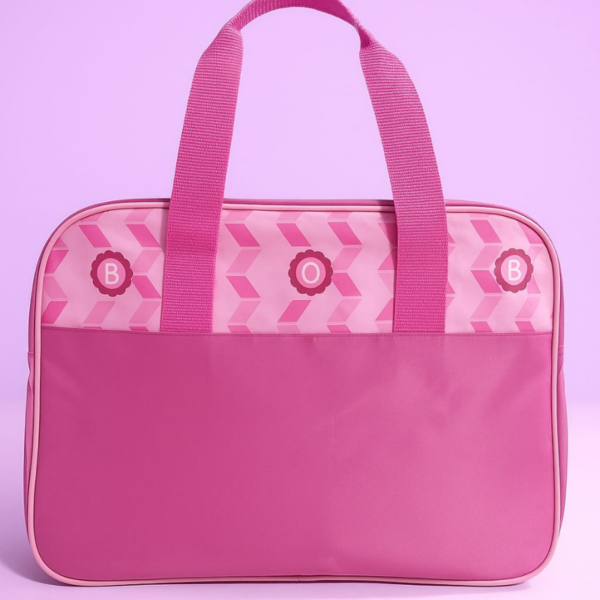 Hafta bazaar by Pink baby diaper bag set with matching bottle holder and foldable changing mat for newborns and moms.