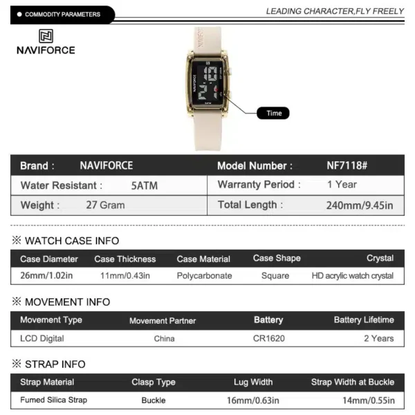 Hafta Bazaar by “Naviforce NF-7118 Digital Diva women’s analog-digital multifunction watch.”