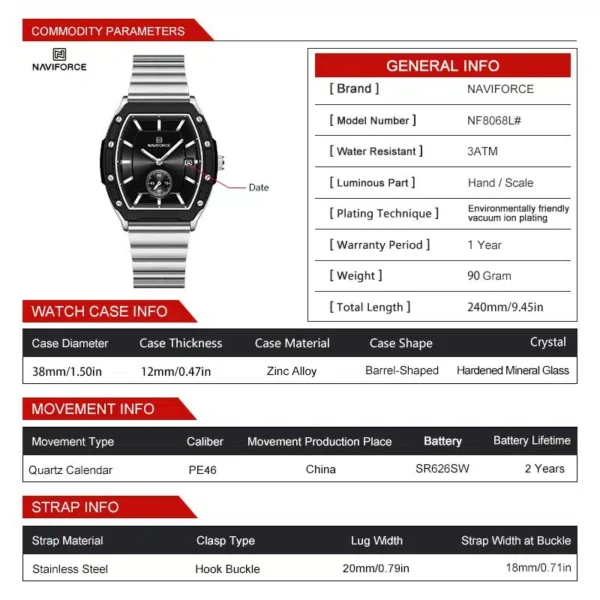 Hafta Bazaar by “Naviforce NF-8068 Eternal elegant women’s wristwatch with refined dial.”