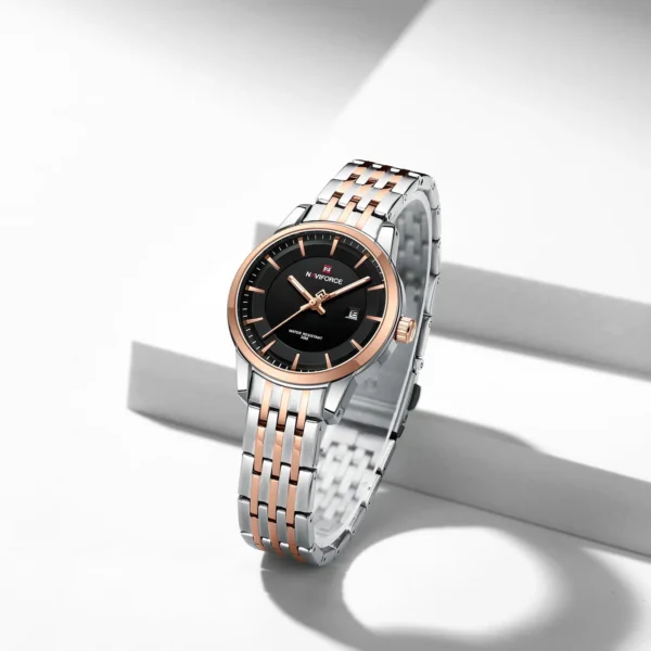 Hafta Bazaar by Naviforce 9228 Connect Series couple watches featuring matching minimalist dials, stainless-steel cases, and coordinated elegant designs.