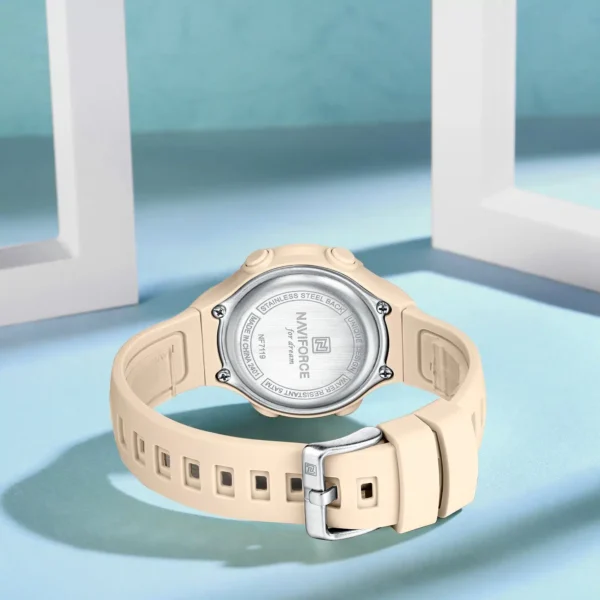 Hafta Bazaar by Naviforce NF-7119 Digital Diva dual display stylish women’s wristwatch in modern elegant design.