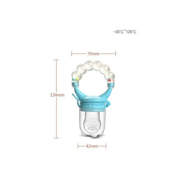 Hafta Bazaar by “Baby rattle fruit pacifier made with soft silicone for safe feeding, teething, and playful sound.”