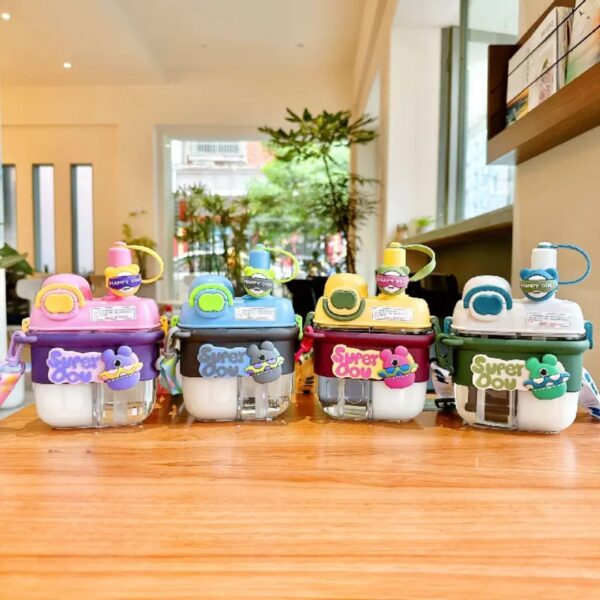 Hafta Bazaar by “Double drinking straw cup water bottle beaker with spill-resistant lid for kids.”