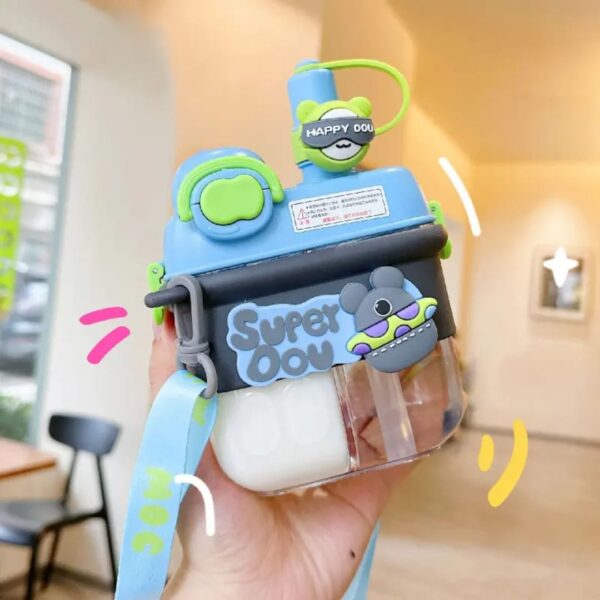 Hafta Bazaar by “Double drinking straw cup water bottle beaker with spill-resistant lid for kids.”