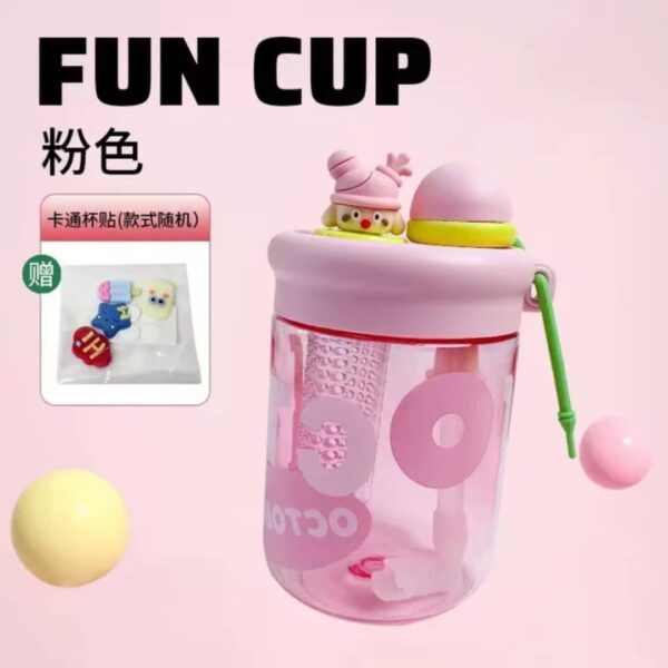 Hafta Bazaar by “Cute cartoon water bottle beaker with spill-resistant lid for babies and kids.”