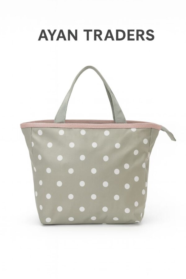 Hafta Bazaar by “Baby Blossom Premium Mother Bag featuring elegant polka and floral design with spacious compartments.”