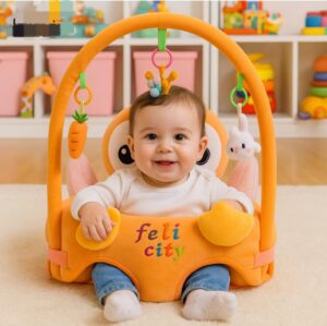 hafta bazaar by “Soft plush Baby Bear Activity Sofa Seat designed to support babies while sitting and playing.”
