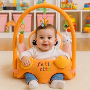 hafta bazaar by “Soft plush Baby Bear Activity Sofa Seat designed to support babies while sitting and playing.”