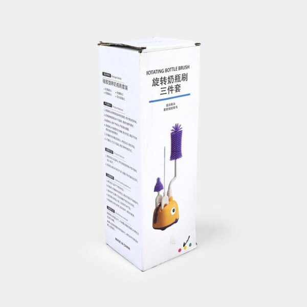 Hafta Bazaar by 3-in-1 baby bottle cleaning brush set in cute dino design with bottle brush, nipple brush, and straw cleaner.