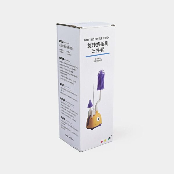 Hafta Bazaar by 3-in-1 baby bottle cleaning brush set in cute dino design with bottle brush, nipple brush, and straw cleaner.