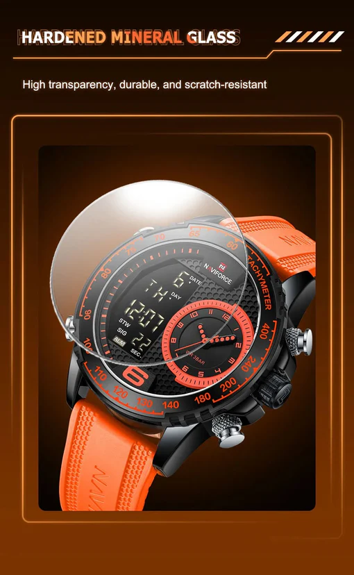 Hafta Bazaar by Naviforce 9199T analog-digital men’s sports watch with TPU strap and dual time display.