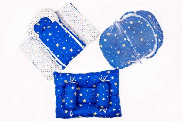 Hafta Bazaar by 8-piece newborn baby bedding set with carry nest, pillow, bolsters, quilt, and soft bedding accessories.