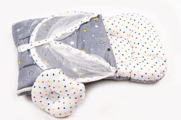 Hafta Bazaar by “Soft baby carry nest with breathable mosquito net providing safe, comfortable, and insect-free sleep for newborns.”