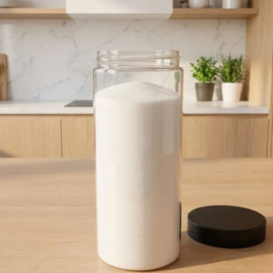 hafta bazaar by 1500ml transparent jar with airtight lid for food and household storage.