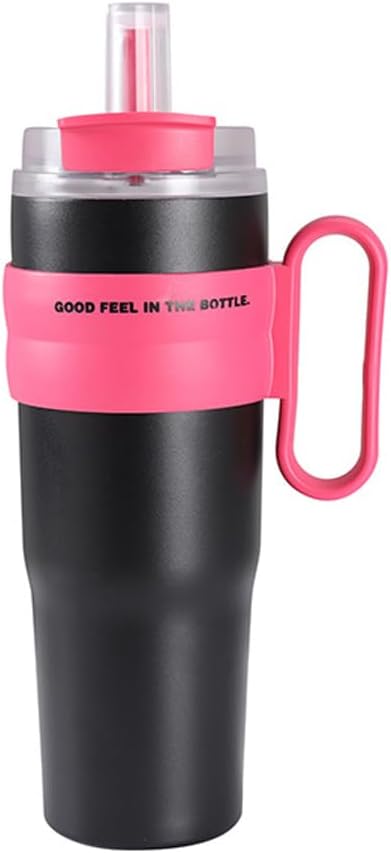 hafta bazaar by 40oz stainless steel insulated water bottle with handle and straw for travel and outdoor use.
