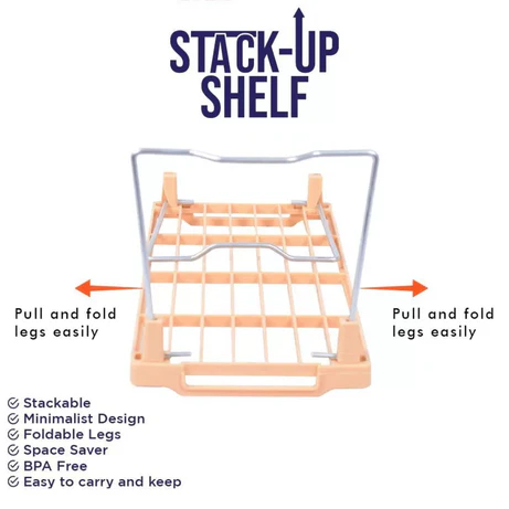 hafta bazaar by Stack-up shelf with multiple tiers designed for organized storage and space saving.