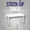 Stack-up shelf with multiple tiers designed for organized storage and space saving.
