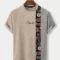 Abstract Pattern Stripe Graphic Beige T-Shirt